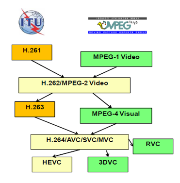 Gambar 1. Evolusi Perkembangan Standar Kompresi Video